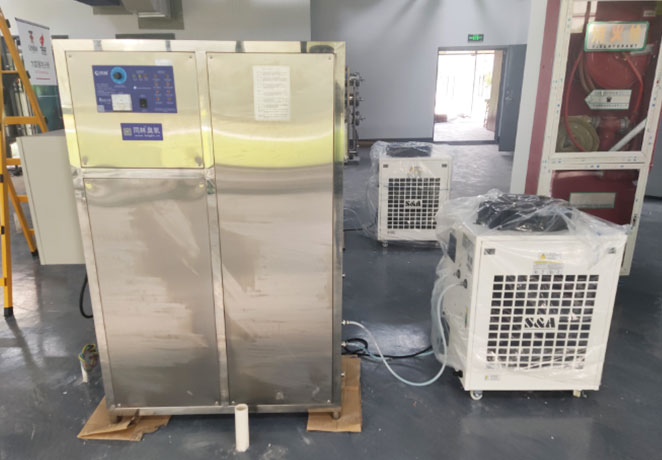 某園區小型(xíng)汙水處理臭氧消毒現場